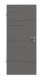 Frontansicht von Huga Innentür Signum 50 Hygge grau RAL 7037 Lack Concept