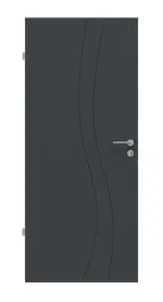Frontansicht von Groove 51 ProLine Lack Anthrazit RAL 7016 Innentür - Hörmann