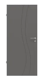 Frontansicht von Huga Innentür Signum 51 Hygge grau RAL 7037 Lack Concept