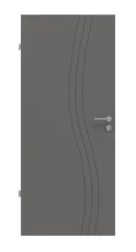 Frontansicht von Huga Innentür Signum 53 Hygge grau RAL 7037 Lack Concept