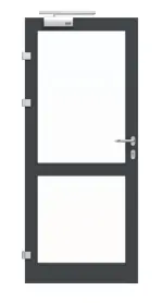 Frontansicht von Innentür-Set Aluminium Rohrrahmentür mit Feuerschutzfunktion HE 911 mit LA-02 inkl. Blockzarge - Hörmann