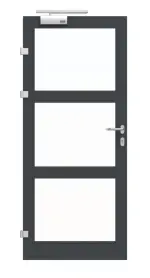 Frontansicht von Innentür-Set Aluminium Rohrrahmentür mit Feuerschutzfunktion HE 911 mit LA-03 inkl. Blockzarge - Hörmann
