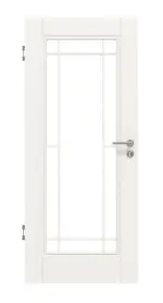 Frontansicht von HUGA Innentür Kontur 1 Weißlack Classic mit Lichtausschnitt LA Lugano