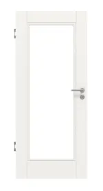 Frontansicht von HUGA Innentür Kontur 1 Weißlack Classic mit Lichtausschnitt LA