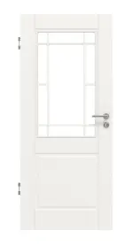 Frontansicht von HUGA Innentür Kontur 2 Weißlack Classic mit Lichtausschnitt LA Lugano