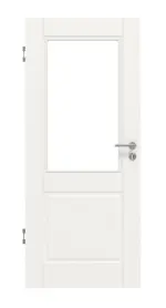 Frontansicht von HUGA Innentür Kontur 2 Weißlack Classic mit Lichtausschnitt LA