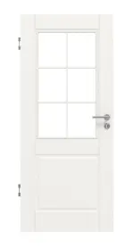 Frontansicht von HUGA Innentür Kontur 2 Weißlack Classic mit Lichtausschnitt LA Sprosse 2/3