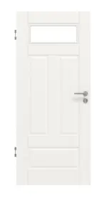 Frontansicht von HUGA Innentür Kontur 5 Weißlack Classic mit Lichtausschnitt LA 1