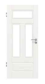 Frontansicht von HUGA Innentür Kontur 5 Weißlack Classic mit Lichtausschnitt LA 2