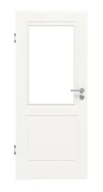 Frontansicht von LEBO Innentür Kopenhagen 20 Weißlack mit Lichtausschnitt 1 LA