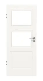 Frontansicht von LEBO Innentür Kopenhagen 32 Weißlack mit Lichtausschnitt 2 LA
