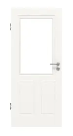 Frontansicht von LEBO Innentür Kopenhagen 40 Weißlack mit Lichtausschnitt 1 LA