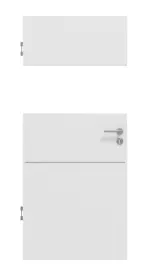 Frontansicht von Smart 2 quer Plain 79-7 Basic Durat Bütte Weiß Innentür - Huga