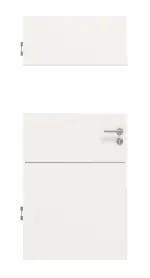 Frontansicht von Smart 2 quer Plain 79-7 Basic Durat Verkehrsweiß RAL 9016 Innentür - Huga