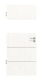 Frontansicht von Smart 2 quer Plain 80-7 Basic Durat Pino Weiß Innentür - Huga