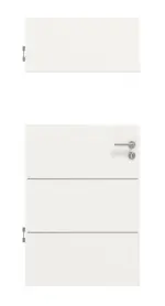 Frontansicht von Smart 2 quer Plain 80-7 Basic Durat Verkehrsweiß RAL 9016 Innentür - Huga