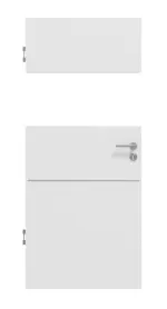 Frontansicht von Smart 2 quer Steel 79 Basic Durat Bütte Weiß Innentür - Huga