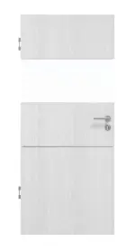 Frontansicht von HUGA Innentür Smart 2 Eiche Weiß Durat Concept mit Lichtausschnitt quer mit Lisene Alesa 79