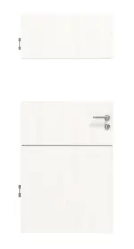 Frontansicht von Smart 2 quer Steel 79 Basic Durat Pino Weiß Innentür - Huga