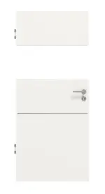 Frontansicht von Smart 2 quer Steel 79 Basic Durat Verkehrsweiß RAL 9016 Innentür - Huga