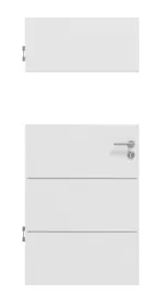 Frontansicht von Smart 2 quer Steel 80 Basic Durat Bütte Weiß Innentür - Huga