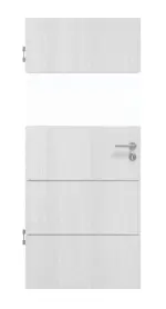 Frontansicht von Smart 2 quer Steel 80 Basic Durat Eiche Weiß Innentür - Huga