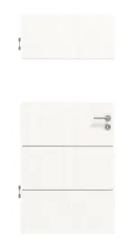 Frontansicht von Smart 2 quer Steel 80 Basic Durat Pino Weiß Innentür - Huga