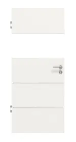 Frontansicht von Smart 2 quer Steel 80 Basic Durat Verkehrsweiß RAL 9016 Innentür - Huga