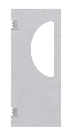 Frontansicht von HÖRMANN Kunststoff-Pendeltür Granit mit Lichtausschnitt halbrund