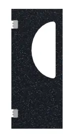 Frontansicht von HÖRMANN Kunststoff-Pendeltür Schwarz Bunt mit Lichtausschnitt halbrund inkl. Blendrahmen