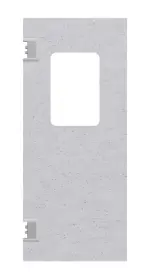 Frontansicht von HÖRMANN Kunststoff-Pendeltür Granit mit Lichtausschnitt eckig inkl. Umfassungszarge