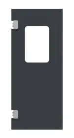 Frontansicht von HÖRMANN Kunststoff-Pendeltür mit Lichtausschnitt eckig inkl. Umfassungszarge