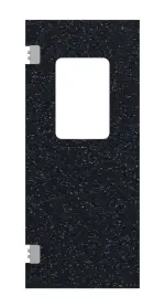 Frontansicht von HÖRMANN Kunststoff-Pendeltür Schwarz Bunt mit Lichtausschnitt eckig