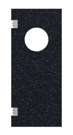 Frontansicht von HÖRMANN Kunststoff-Pendeltür Schwarz Bunt mit Lichtausschnitt rund inkl. Umfassungszarge