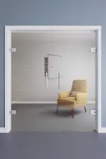 Relation mit Morse Mattierung Ganzglas Doppelflügel-Pendeltür mit Motiv matt - Erkelenz