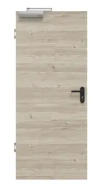 Frontansicht von HÖRMANN Rauchschutztür Gebürstete Lärche hell quer Duradecor ProLine 
