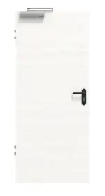Frontansicht von HÖRMANN Rauchschutztür Gebürstetes Weiß quer Duradecor ProLine 