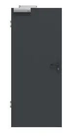 Frontansicht von Rauchschutztür Anthrazit RAL 7016 Basic Lack - Huga
