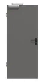 Frontansicht von Huga Rauchschutztür Hygge grau RAL 7037 Duradecor ProLine