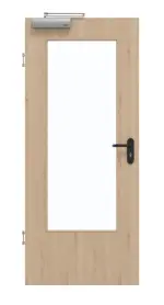 Frontansicht von GARANT Rauchschutztür Authentic Achat CePaL mit Lichtausschnitt LA-DIN