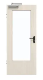 Frontansicht von GARANT Rauchschutztür Authentic Perl CePaL mit Lichtausschnitt LA-DIN