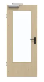 Frontansicht von GARANT Rauchschutztür Natura Ahorn CePaL mit Lichtausschnitt LA-DIN