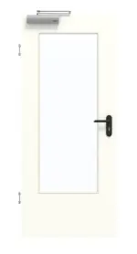 Frontansicht von GARANT Rauchschutztür W1000ST3 Premium Weiß GHK08 mit Lichtausschnitt LA-DIN