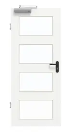 Frontansicht von GARANT Rauchschutztür U11209SD Edelweiß GHK08 mit Lichtausschnitt LA-11