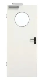 Frontansicht von GARANT Rauchschutztür Weiß Struktur Premium GCK08 mit Lichtausschnitt LA-13