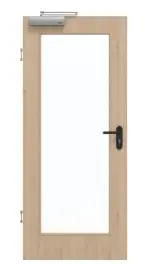 Frontansicht von GARANT Rauchschutztür Authentic Achat CePaL mit Lichtausschnitt LA-2