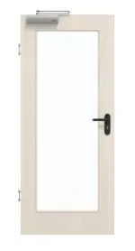 Frontansicht von GARANT Rauchschutztür Authentic Perl CePaL mit Lichtausschnitt LA-2