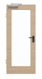 Frontansicht von GARANT Rauchschutztür Quer Authentic Achat CePaL mit Lichtausschnitt LA-2