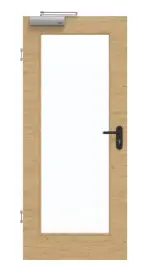 Frontansicht von GARANT Rauchschutztür Quer Authentic Asteiche CePaL mit Lichtausschnitt LA-2