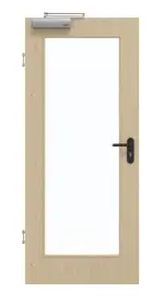 Frontansicht von GARANT Rauchschutztür Natura Ahorn CePaL mit Lichtausschnitt LA-2
